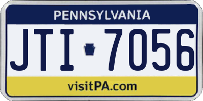PA license plate JTI7056