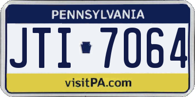 PA license plate JTI7064