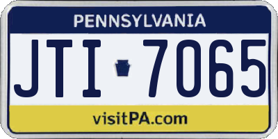 PA license plate JTI7065