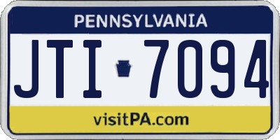 PA license plate JTI7094