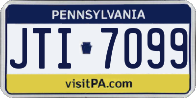 PA license plate JTI7099