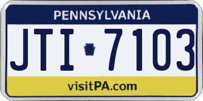 PA license plate JTI7103
