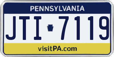 PA license plate JTI7119