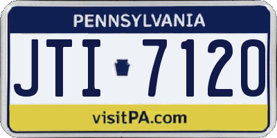PA license plate JTI7120