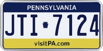 PA license plate JTI7124