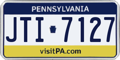 PA license plate JTI7127