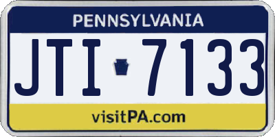 PA license plate JTI7133