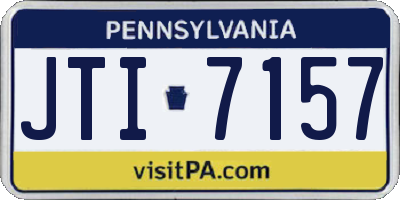 PA license plate JTI7157