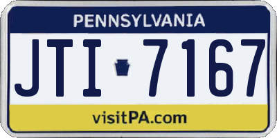 PA license plate JTI7167