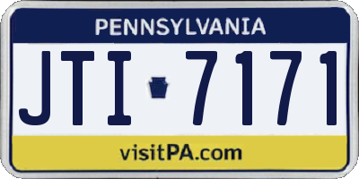 PA license plate JTI7171