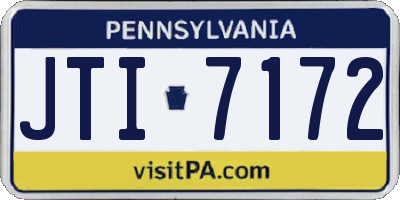 PA license plate JTI7172
