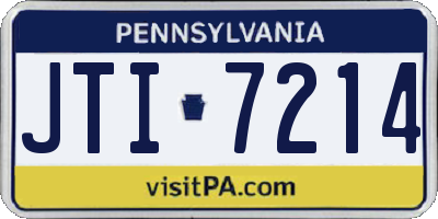 PA license plate JTI7214