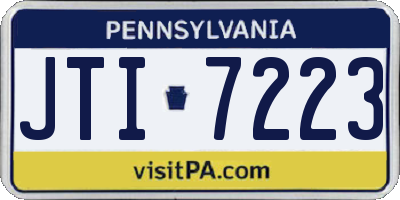 PA license plate JTI7223