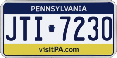 PA license plate JTI7230