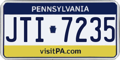 PA license plate JTI7235