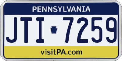 PA license plate JTI7259