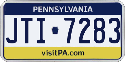 PA license plate JTI7283