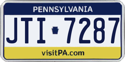 PA license plate JTI7287