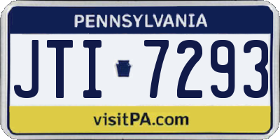 PA license plate JTI7293