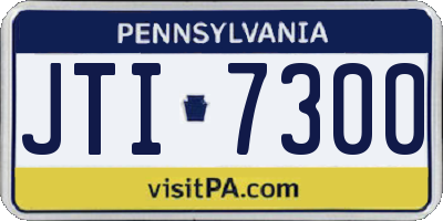 PA license plate JTI7300