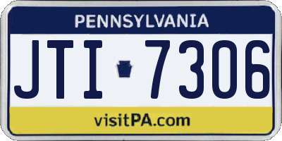 PA license plate JTI7306