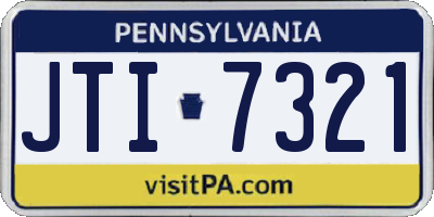 PA license plate JTI7321