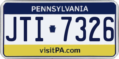 PA license plate JTI7326