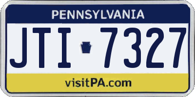 PA license plate JTI7327