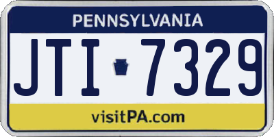 PA license plate JTI7329