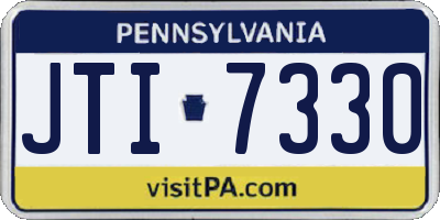 PA license plate JTI7330