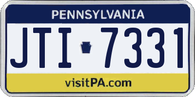PA license plate JTI7331