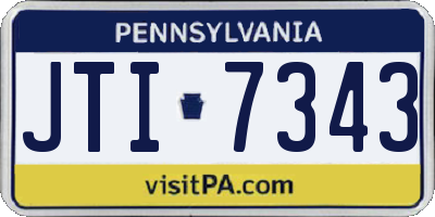 PA license plate JTI7343