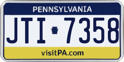 PA license plate JTI7358