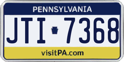 PA license plate JTI7368