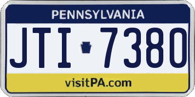 PA license plate JTI7380