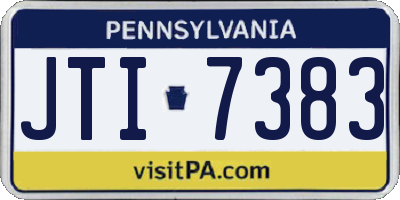 PA license plate JTI7383