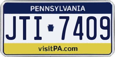 PA license plate JTI7409