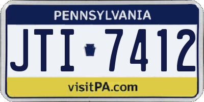 PA license plate JTI7412