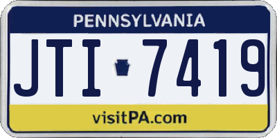 PA license plate JTI7419