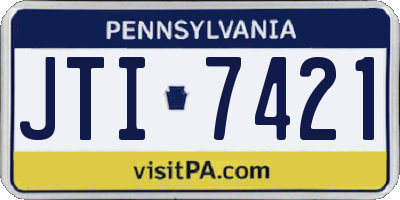 PA license plate JTI7421