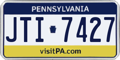 PA license plate JTI7427