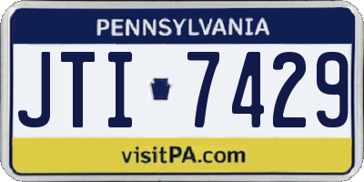 PA license plate JTI7429