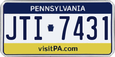 PA license plate JTI7431