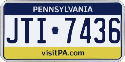 PA license plate JTI7436