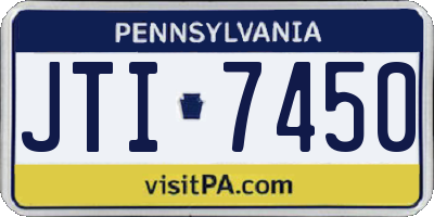 PA license plate JTI7450