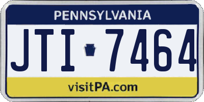 PA license plate JTI7464
