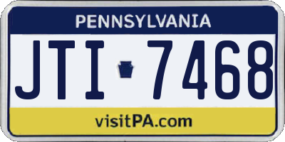 PA license plate JTI7468
