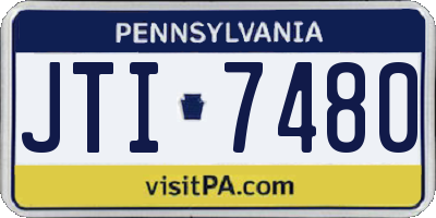 PA license plate JTI7480