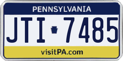 PA license plate JTI7485