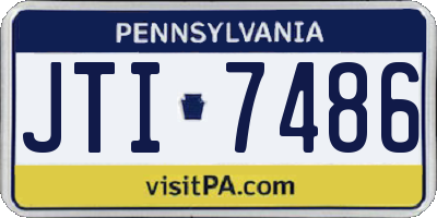 PA license plate JTI7486
